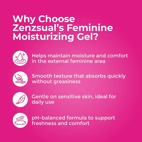 Vista 6 de ZENZSUAL Gel hidratante femenino con ácido hialurónico – Gel a base de agua con pH equilibrado para el área femenina, hidrata y reconforta la piel
