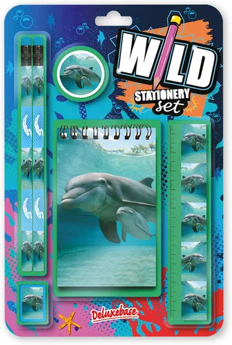 Vista 23 de Deluxebase Wild Stationery Set - Mariposa de animales de papelería con 2 lápices, borrador, sacapuntas, regla y lindo cuaderno. Suministros