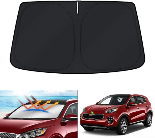 Vista 122 de KUST - Parasol plegable para parabrisas para BMW X1 E84, accesorios 2011 2012 2013 2014 2015, protector de visera de sol ajustable que bloquea