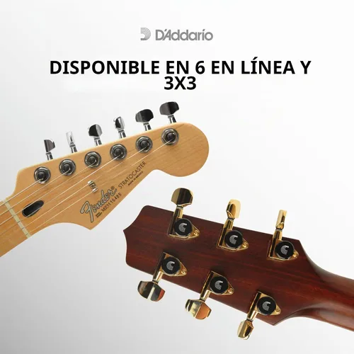 Vista 5 de D'Addario - Afinadores de ajuste automático - Afinadores de bloqueo para guitarras - Configuración 3+3, cromo