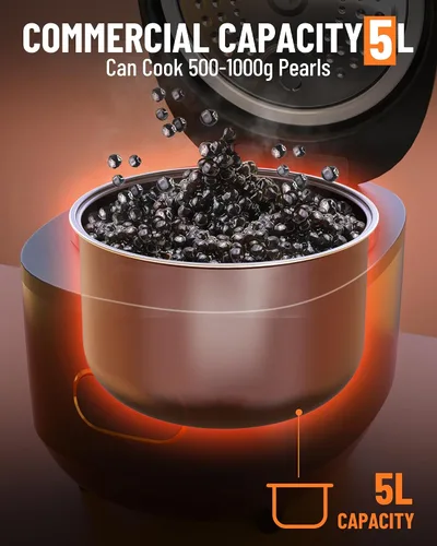 Vista 2 de WantJoin Boba Maker Machine - Máquina comercial Boba Cooker comercial Boba Pearl Maker para té de burbujas, té con leche, olla Boba para perlas