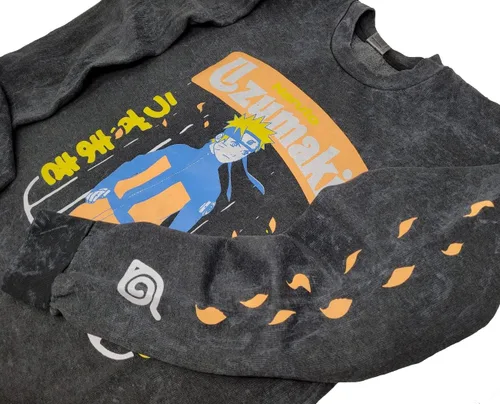 Vista 2 de Ripple Junction Naruto Shippuden - Sudadera unisex con cuello redondo y lavado mineral vintage