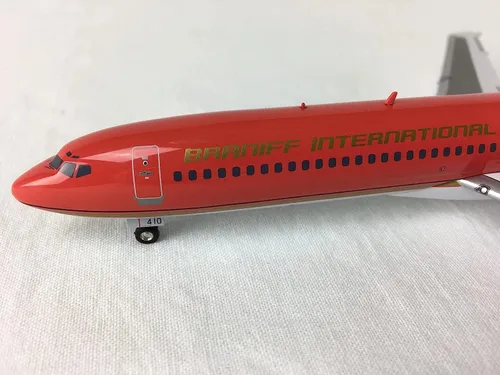 Vista 3 de A bordo 200 Braniff Ultra Rojo/Oro Boeing 727-200 Avión Modelo Miniatura Diecast 1:200 Parte # A012-IF722009