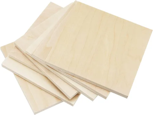Vista 6 de SINJEUN Paquete de 30 discos cuadrados de madera sin terminar de 4 pulgadas, discos de madera de 1/4 pulgadas de grosor, recortes de madera