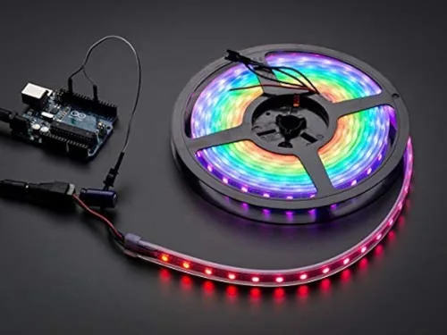 Vista 2 de Adafruit NeoPixel - LED Digital RGB, tira impermeable, 60 ledes