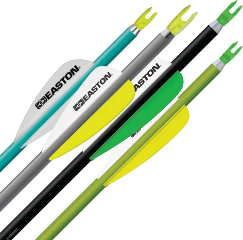 Vista 5 de Easton Genesis XX75 Aluminum Arrows with Diamond Vanes, 6 Pack Negro