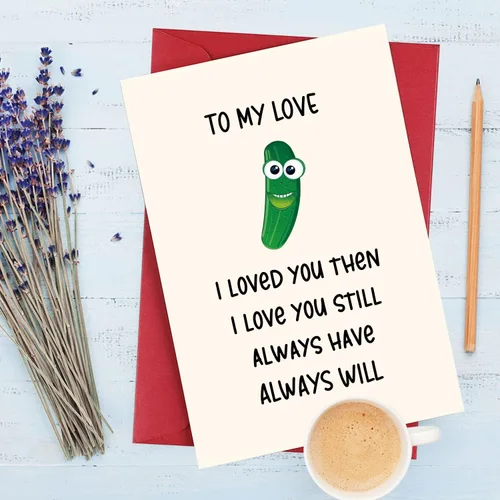 Vista 6 de Divertida tarjeta del día de San Valentín para ella él, tarjeta de aniversario para esposa, marido, regalo romántico para novio, novia, tarjeta