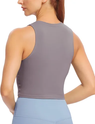 Vista 2 de Natural Feelings - Sujetadores deportivos sin mangas, con relleno extraíble, para mujer ombligueras para yoga, entrenamiento, correr