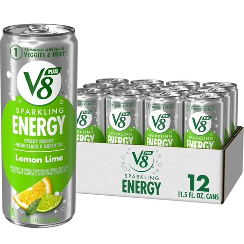 Vista 18 de V8 +ENERGY Bebida Energética de Cereza Negra, lata de 11.5 fl oz (paquete de 4)