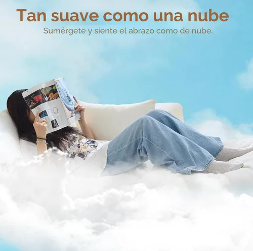 Vista 4 de WUTUTUEE Otomana Cloud de 33.5 pulgadas para sofá modular, cómodo reposapiés tapizado de felpilla con espuma viscoelástica, embalaje totalmente