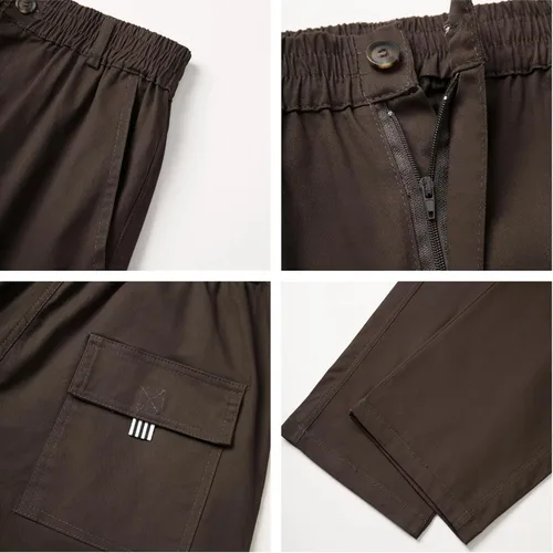 Vista 5 de Pantalones cargo para hombre con bolsillos, pantalones deportivos de algodón para senderismo, casuales, atléticos, deportivos, para exteriores