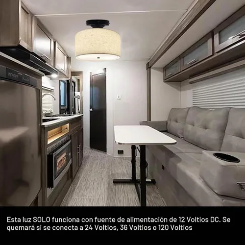 Vista 8 de Facon Lámparas colgantes de 12 V para autocaravana, luz de techo interior de 11 pulgadas con interruptor, 2 bombillas LED E26 reemplazables Lámpara