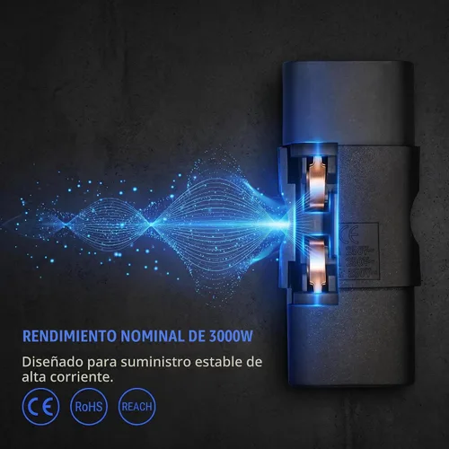 Vista 4 de IEC320 macho C14 a hembra C19 adaptador de CA, 15A/250V, 10A/200V, 3000W