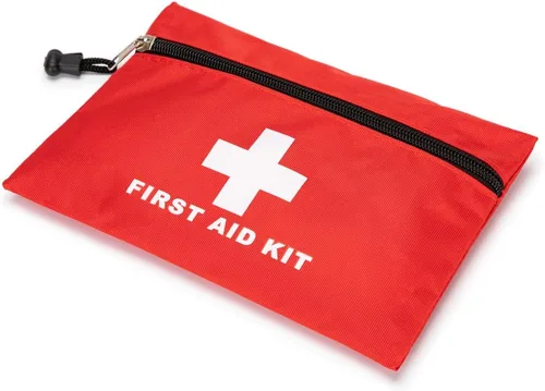 Vista 2 de Bolsa roja de primeros auxilios, pequeña bolsa de almacenamiento médica vacía para botiquines de primeros auxilios, paquete de emergencia