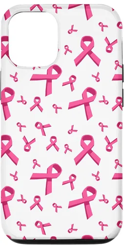 Vista 28 de Funda de soporte para iPhone 17 de mujeres de concientización sobre el cáncer de mama con patrón de cinta rosa