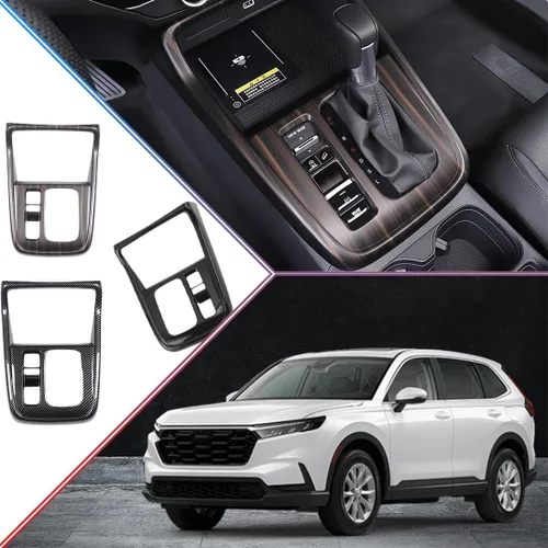 Vista 5 de MUXEE 2 piezas de marco de consola central, cubierta de panel de palanca de cambios, moldura para Honda CRV CR-V 2023 2024 2025 2026 - Accesorios