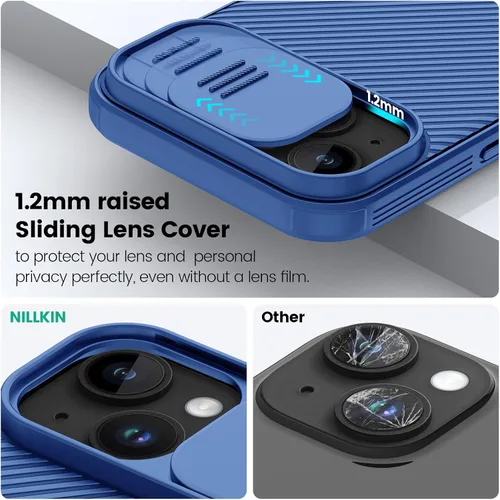 Vista 2 de Nillkin Funda CamShield Pro para iPhone 15 Plus, funda con cubierta deslizante para cámara, delgada, a prueba de golpes, para iPhone 15 Plus