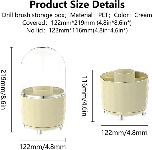 Vista 6 de DASITON Organizador de brochas de maquillaje, organizador y almacenamiento de maquillaje giratorio de 360°, organizador de cosméticos giratorio
