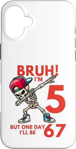 Vista 23 de Bruh I'm 5 But One-Day I'll Be 67 Retro 5th Birthday Kids Case for iPhone 17