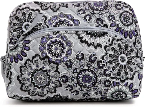 Vista 11 de Vera Bradley Bolsa organizadora de maquillaje cosmético grande de algodón para mujer