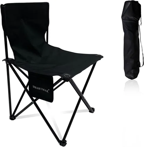 Vista 8 de Smartmak Silla de sauna plegable rápida, reforzada, adecuada para sauna, playa y picnic, color negro
