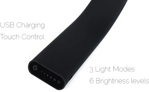 Vista 7 de Luxe lámpara de escritorio inalámbrica LED amigable a la vista, recargable, USB, hasta 40 horas de luz continua, control táctil, 6 niveles
