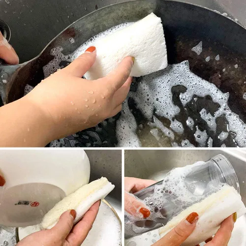 Vista 6 de Esponjas para platos de lufa para cocina, esponjas naturales orgánicas para platos, ecológicas no rayadas, biodegradables para limpieza, 6
