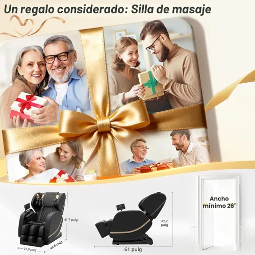 Vista 2 de Megashock SL Track 2026 Silla de masaje de cuerpo completo, silla de masaje de gravedad cero con calor trasero, 12 rodillos fijos, masaje de pies