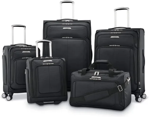 Vista 5 de Samsonite Solyte DLX Softside - Equipaje extensible con ruedas giratorias, Negro (Midnight black)), 123569-1548