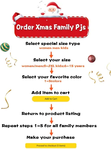 Vista 6 de Ekouaer Conjunto de pijama de Navidad familiar a juego para mujeres, hombres, niños, pijamas de manga larga, ropa de dormir para vacaciones