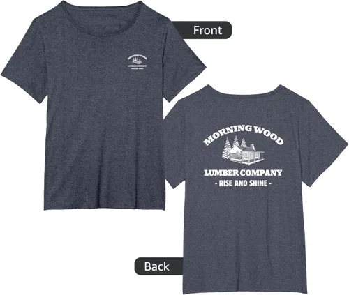 Vista 42 de Morning Wood Lumber Company - Camiseta con estampado de espalda delantera, Negro, S