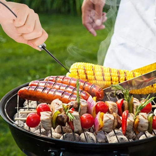 Vista 6 de NutriChef Termómetro de barbacoa mejorado, sondas de temperatura – 2 piezas de acero inoxidable para NutriChef PWIRBBQ80 termómetro digital