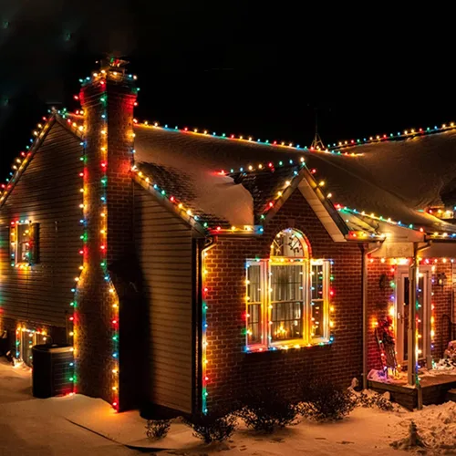 Vista 7 de C7 Luces de Navidad para Exteriores 25 Pies Luces de Cadena LED de Navidad con 27 Bombillas LED Multicolor (2 de Repuesto), Luces de Cadena