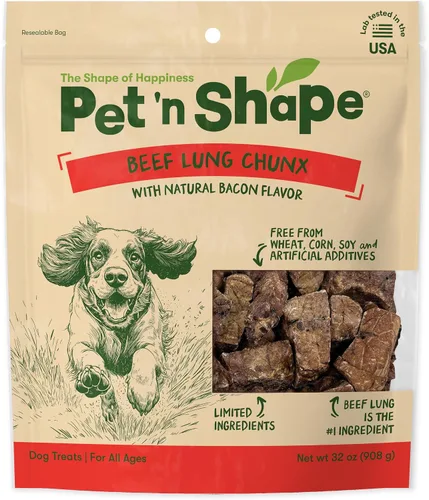 Vista 9 de Pet 'n Shape Beef Lung Chunx - Golosinas para perros, hechas y obtenidas en los Estados Unidos, 16 onzas