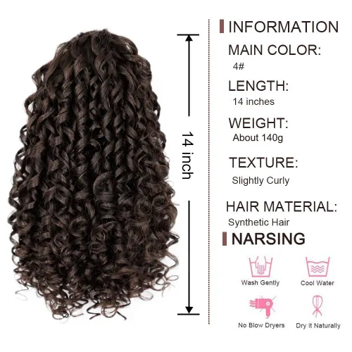 Vista 2 de AISI BEAUTY Extensión de cola de caballo rizada con cordón para mujeres negras, cola de caballo sintética rizada con cordón con 2 clips en colas