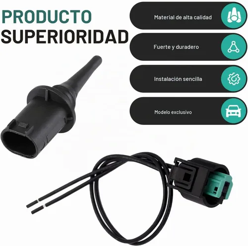 Vista 5 de 2 piezas de sensor de temperatura del aire ambiente exterior y kit de enchufe, conector de sensor de temperatura ambiente directo de importación