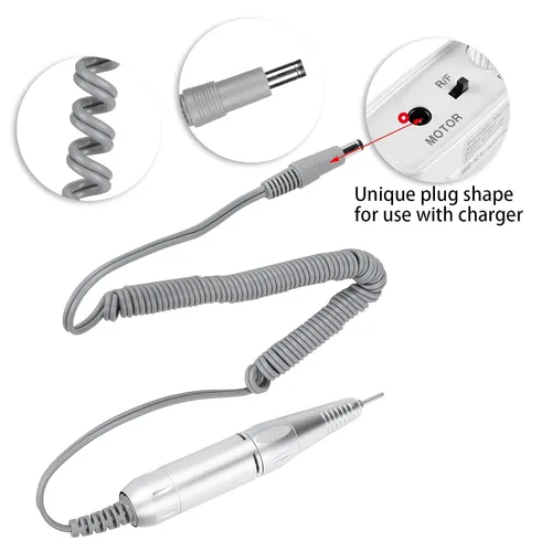 Vista 5 de Pluma eléctrica del taladro del clavo 35000rpm para la máquina, reemplazo portátil de la manija de la aleación de aluminio, pieza de mano