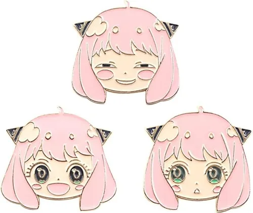 Vista 3 de S x Family Loids - Broche para disfraz - Lindos pines de metal Anya Yor Forger - Colección de anime regalos de cosplay para niños niñas adolescentes