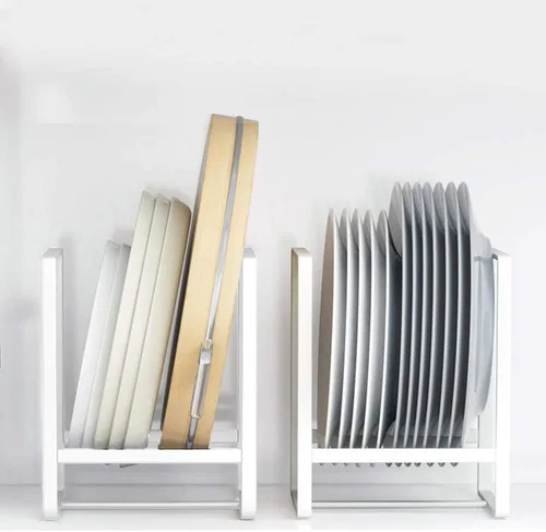 Vista 17 de 2PCS Organizador de Soportes para Platos, Estante de Exhibición y Almacenamiento de Platos de Metal para Secado para Gabinete, Mostrador y Armario