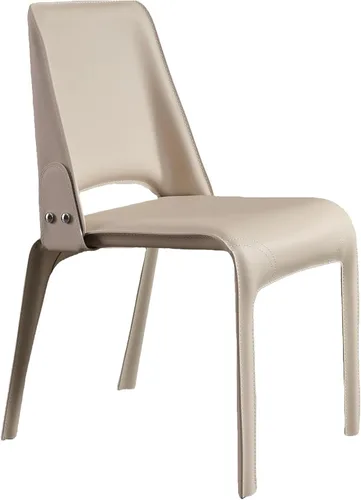 Vista 18 de JKGHK Leather Dining Chairs, Armless Room Chairs, Upholstered Kitchen Chair with Backrest, Side Chair with Metal Legs, for Bedroom, Cafe Brown