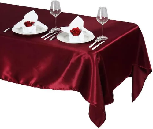 Vista 4 de Tektrum Mantel rectangular de satén sedoso de 60 x 102 pulgadas, 60 x 102 pulgadas, tela de alta calidad, lo mejor para bodas, fiestas, banquetes