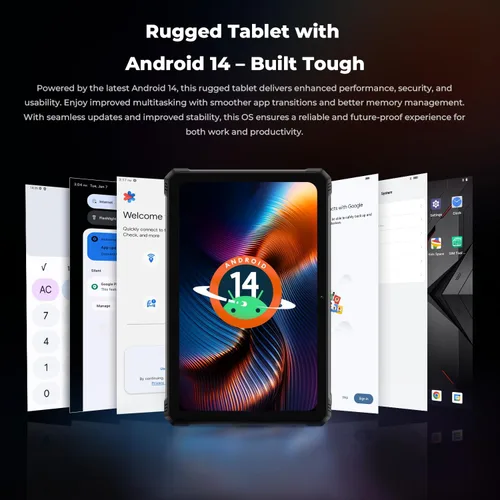 Vista 8 de HOTWAV R9 Plus Tablet resistente, 11 pulgadas 2K FHD+ Tabletas impermeables 24GB + 512GB/TF 2TB Android 14 Tablet, batería 20080mAh, 64MP+16MP