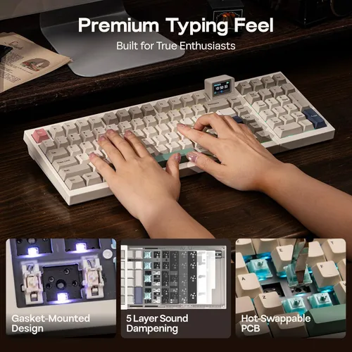 Vista 6 de EPOMAKER RT98 Teclado modular creativo para juegos retro con mini TV Right-Handed