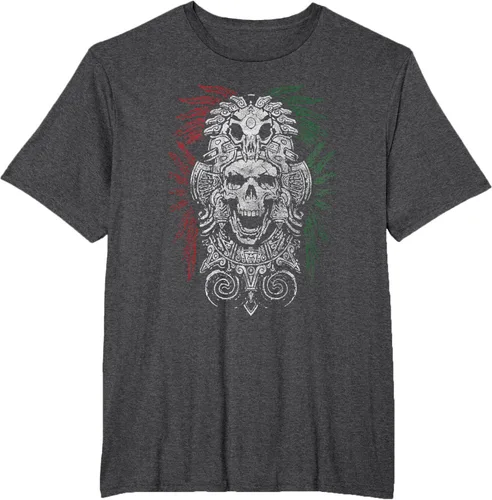 Vista 19 de Camiseta de Calavera Azteca con máscara Mayas Calavera Azteca, Negro