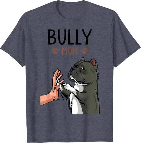 Vista 74 de American Bully Mom Cute Dog Mama Camiseta divertida para mujer, Blanco, S
