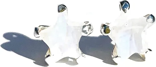 Vista 15 de Aretes de estrella de piedras preciosas naturales para mujeres y hombres, lapislázuli, ónix, piedra lunar, labradorita, turmalina negra, hechos a
