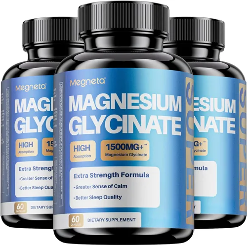 Vista 4 de Glicinato de magnesio – Suplemento de magnesio de alta absorción con vitamina B6, D3 y pimienta negra – Promueve la calma, la relajación y un mejor