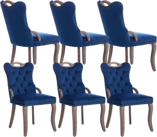 Vista 101 de Juego de 2 sillas de comedor de terciopelo beige, modernas sillas de cocina