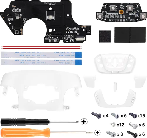 Vista 19 de eXtremeRate Back Buttons Attachment for Nintendo Switch Pro Controller, Clear Black Back Paddles Programable RISE4 Remap Kit for Switch Pro