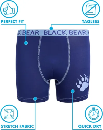 Vista 2 de Black Bear Ropa interior para niño Paquete de 4 calzoncillos de compresión de rendimiento (4-18)